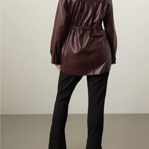 NWOT Marissa Webb x RTR Faux Leather Shacket – Modern Edge Meets Timeless Cool - Picture 2 of 10